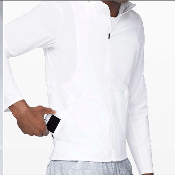 New Lululemon Men’s Active Lightweight Running Jacket - White - Medium - Picture 4 of 12